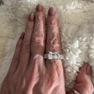 Stunning 6.1g 925 Sterling Silver Tycoon Designer CZ Engagement Ring Size 6